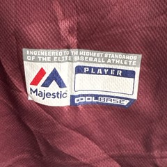 Majestic Burgundy South Shore Smoke Baseball Jersey XL Youth 2665