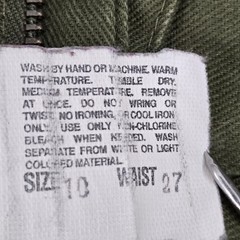 Boy Scouts Of America Boy Pants 10 Green Cargo Twill Uniform Button