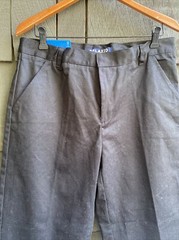 FRENCH TOAST BOYS Black RELAXED FLAT FRONT ADJ WAIST UNIFORM PANT 20 HUSKY T50