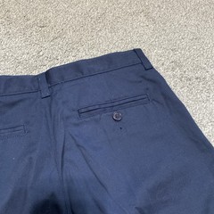 LANDS END Navy School Uniform UNHEMMED Pants Flat Front Adjustable Boys 14 NEW