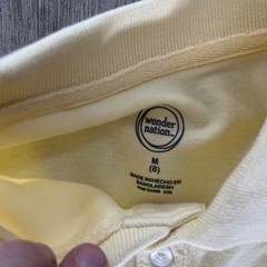 WONDER NATION M (8) Boy Yellow School Uniform Short Sleeve Polo Top Collard