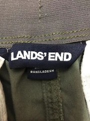 Lands end boys active chino shorts Sz M Green Cotton Pull on Elastic Waist