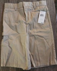 NWT French Toast Boys Pull On Uniform Khaki Shorts Size 10 Adjustable Waist
