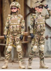 Children’s Camouflage Suit Special Forces Military Training Uniform with Helmet