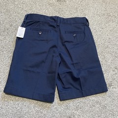 Lands End School Uniform Shorts Boys 10H Husky Navy Blue Flat Adjustable NEW