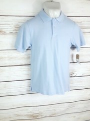 Dockers Boys Polo Shirt Size L 14-16 Light Blue Short Sleeves School Uniform