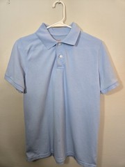 Cat & Jack Boys Uniform Polo Shirt Light Blue L (12/14) Husky Short Sleeve