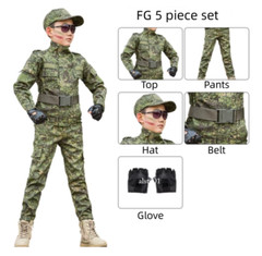 Children’s Camouflage Suit Special Forces Military Training Uniform with Helmet