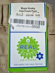 Real School Boys Husky Flat Front Pants School Uniform Approved Size 14H NWT