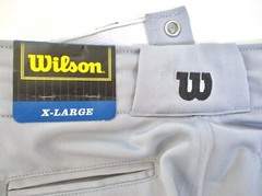 NWT Wilson Gray Polyester Knit Baseball Uniform Pants Black Stripe Youth YXL