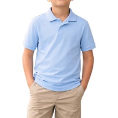 Nautica School Uniform Polo Shirt Youth L 14/16 Husky Light Blue