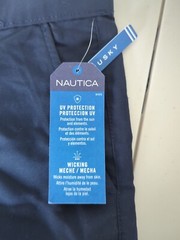 NAUTICA BOY’S SCHOOL UNIFORM SIZE 16 HUSKY NAVY PERFORMANCE UV PROTECTION 50+…