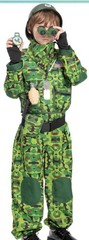 Special Forces Army Costume Child Sz L Camo Military Tactical Uniform Halloween