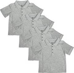Studio 3 Boy’s 4-Pack Gray School Uniform Short-Sleeve Pique Polo Shirts