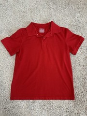 Cat & Jack Boys Polo Shirt Lot Size L (10/12) Red/Light Blue Back to School