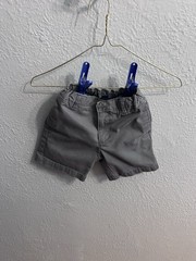 Lands End Shorts Boys Size 6 Gray Shorts School Uniform Elastic Waist