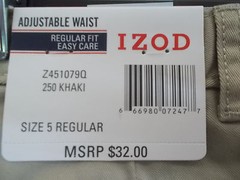 Boys IZOD $32 -$34 Uniform Khaki or Navy Pleated Front Pants Sizes 5 & 12