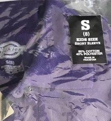 Dickies Kids Short Sleeve Polo Shirt Uniform Purple Size Small Size 8