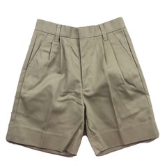 Authentic School Uniform Shorts Boys 8 Beige Elastic Waist Pleated Front NWT