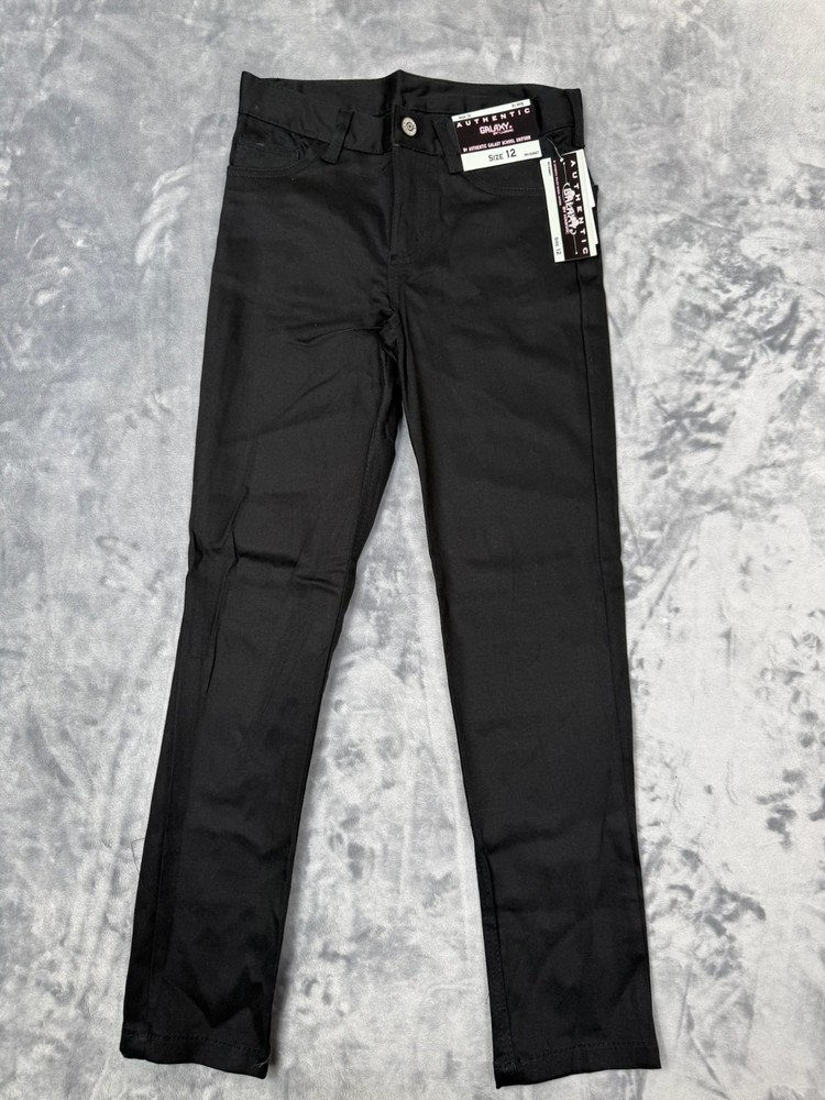 NWT Boys size 12 Authentic Galaxy by Harvic Navy Black School Uniform Pants
