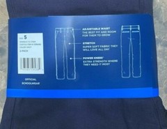 2 Pack French Toast Straight Fit Navy Pants adjustabl Waist School wear Size 6
