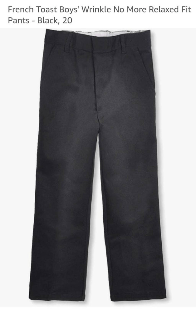 NWT French Toast Relaxed Fit Boys School Uniform Pants: Wrinkle no More: Navy Bl