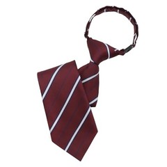 Kids Tie Striped Ties for Boys 5-12 Pre-tied Adjustable Neckties for Red Stripe