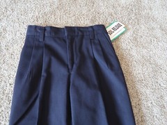 boys girls school uniform pants navy blue with pockets, easy care wrinkle free