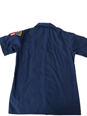 Size 14 Cub Scout Of America Blue Shirt with collar, 10 buttons, pockets VTG.