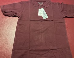 boys uniform shirts Short Sleeve Burgundy Color Size. L-10/12