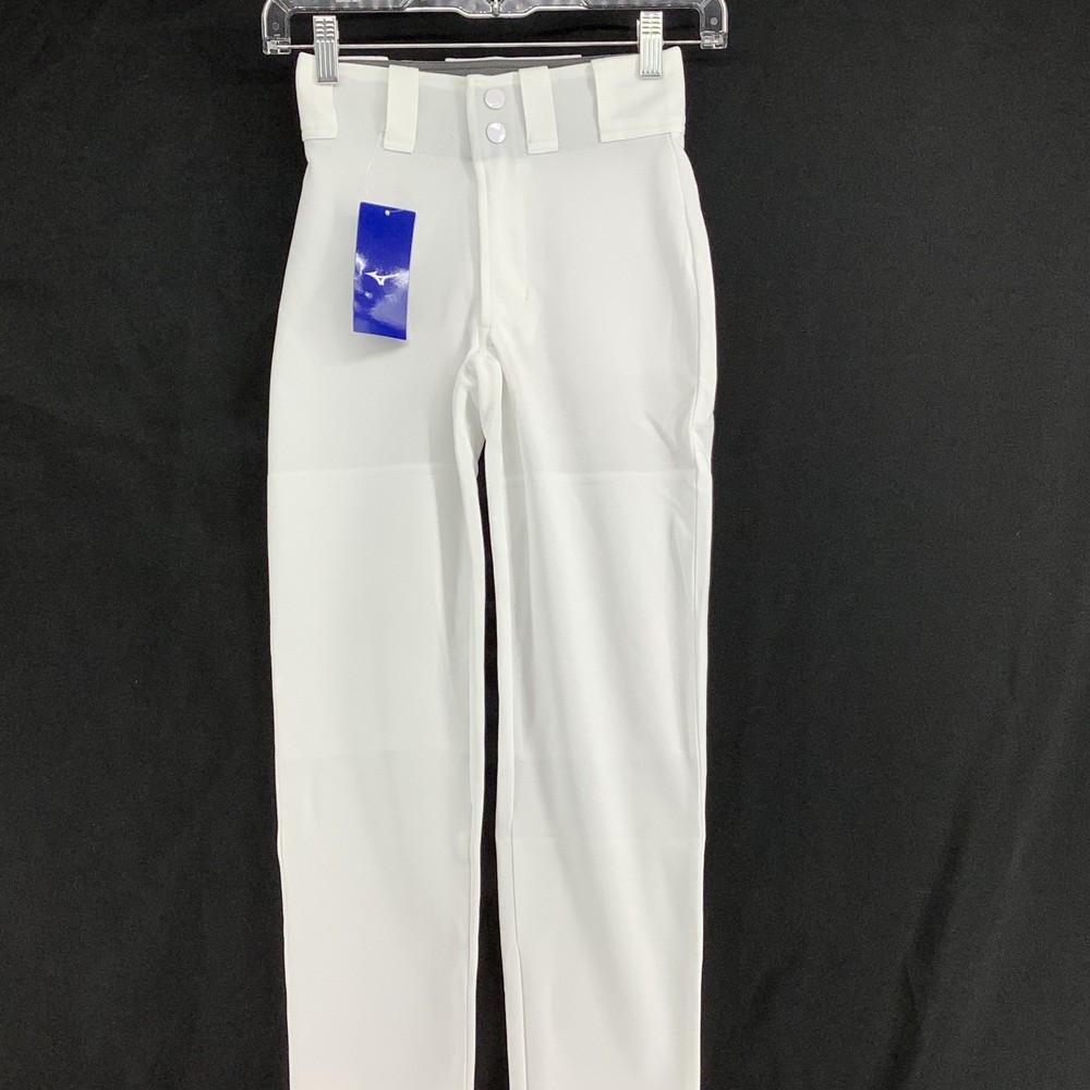 Mizuno Youth Flat Front Regular Fit Polyester Prospect White Baseball Pants