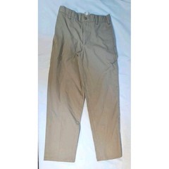 LANDS END Khaki School Uniform Plain Front Chino Pants Boys 14 Slim INSEAM 27″