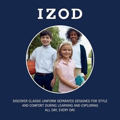 IZOD Young Men’s Long Sleeve Button-Down Oxford Shirt Uniform