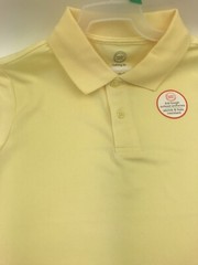 Boys Polo Shirt Size 10/12 Large Buttons Yellow Children Kids