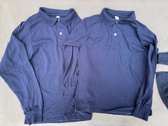 LOT of 3 Boys uniform FADED GLORY,JERZEES Long sleeve Polo Shirts NAVY BLUE M/L