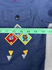 Boy Scouts Of America Shirt Boys 10-12 Blue Official Cub Scout Uniform Patches