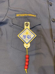 Vintage Boy Scouts Of America Uniform Shirt Blue Size Youth XL Patches And Pins