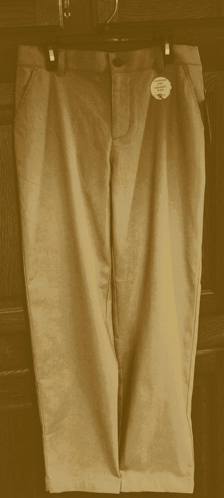 NWT Wonder Nation Flat Front, Khaki Twill Pants-Adj Waist-4 Pockets-Boy’s Sz 14