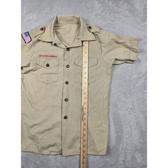 Boy Scouts of America Shirt Kids M Tan Short Sleeve Patches Pockets Gorpcore