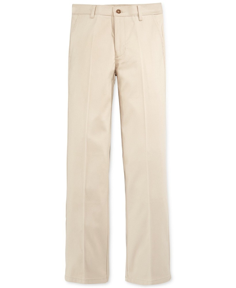 Nautica Flat Front Twill School Uniform Pants – EH0 Khaki – Husky Boys Sz 18H