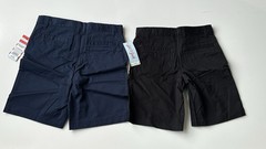 NWT Cat & Jack Lot Of 2 Flat Front Uniform Shorts Black Navy Boys 8 HUSKY Bundle