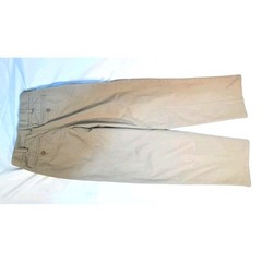 LANDS END Khaki School Uniform Plain Front Chino Pants Boys 14 Slim INSEAM 27″