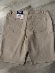Izod Approved Schoolwear Size 13 Khaki Shorts Skinny Stretch Bermuda New