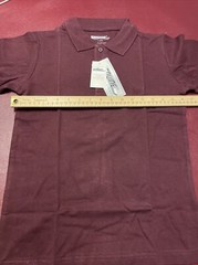 boys uniform shirts Short Sleeve Burgundy Color Size. L-10/12