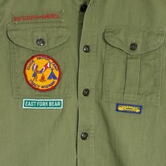Vintage Boy Scouts of America Sanforized Shirt Youth Size Patches Utah Salt Lake