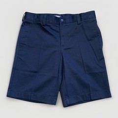 Lands End School Uniform Shorts Boys 10H Husky Navy Blue Flat Adjustable NEW