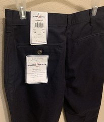 L@@K-Boys Mark Twain Black Prep School Uniform Pants Sz 28 X 30 Soft Twill NWT