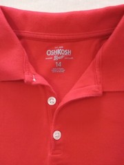 Boy Oshkosh B’gosh Uniform Red Polo Shirt (Size 14)