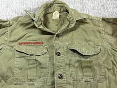 Vintage Boy Scouts Of America Shirt Green Sanforized Uniform 1950s 60s Costume