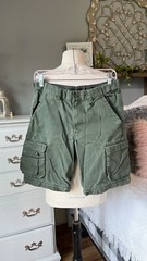 Boy Scouts Of America Green Cargo Shorts Expandable Waist Boys 12 Uniform Cotton